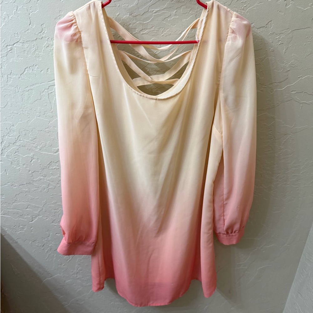 Blu Pepper Peach Cream Ombre dress